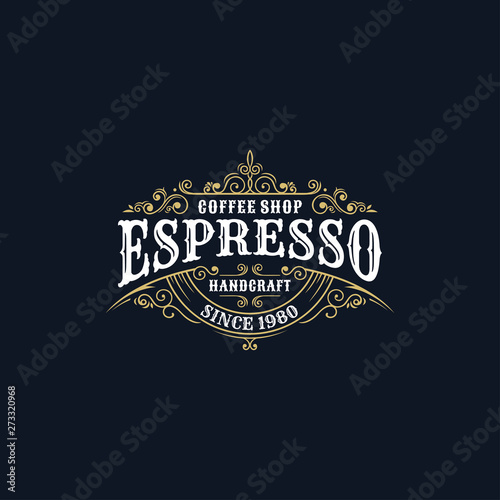 vintage badges of coffee, coffee shop and emblems