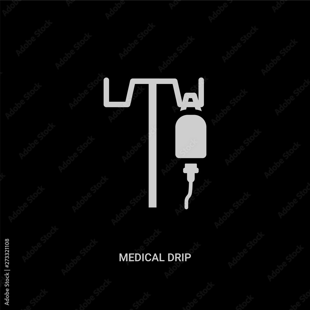 white medical drip vector icon on black background. modern flat medical drip from health and medical concept vector sign symbol can be use for web, mobile and logo. white medical drip vector icon on black background. modern flat medical drip from health and medical concept vector sign symbol can be use for web, mobile and logo.