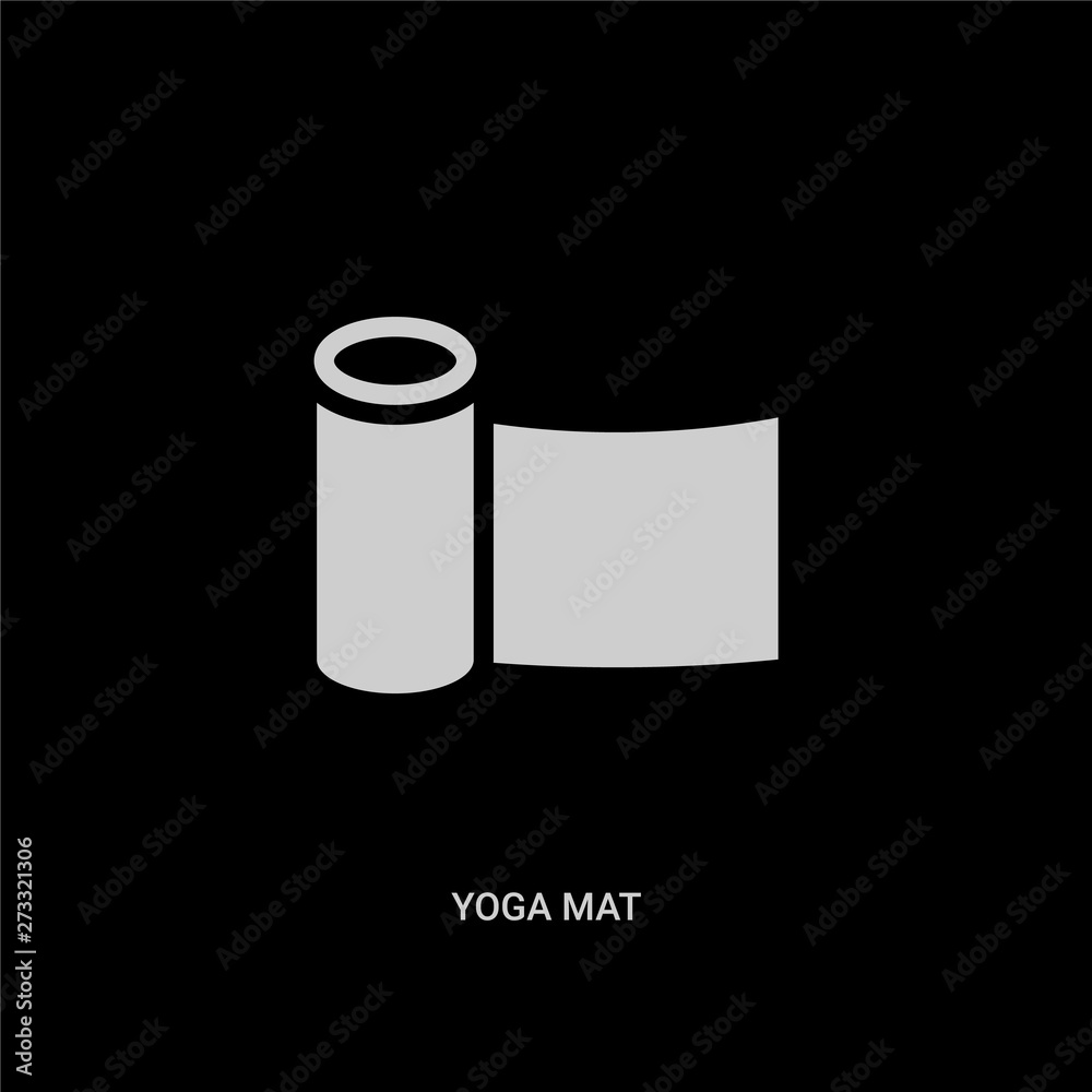 white yoga mat vector icon on black background. modern flat yoga mat from  health and medical concept vector sign symbol can be use for web, mobile  and logo. Stock Vector | Adobe