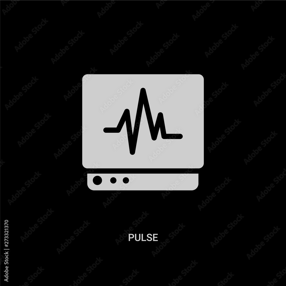 white pulse vector icon on black background. modern flat pulse from health and medical concept vector sign symbol can be use for web, mobile and logo.