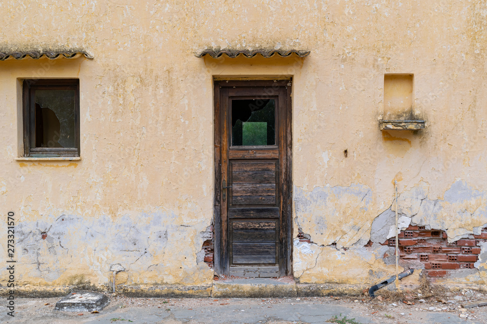 Deserted buildings in Kaifas lake island Deserted buildings in Kaifas lake island