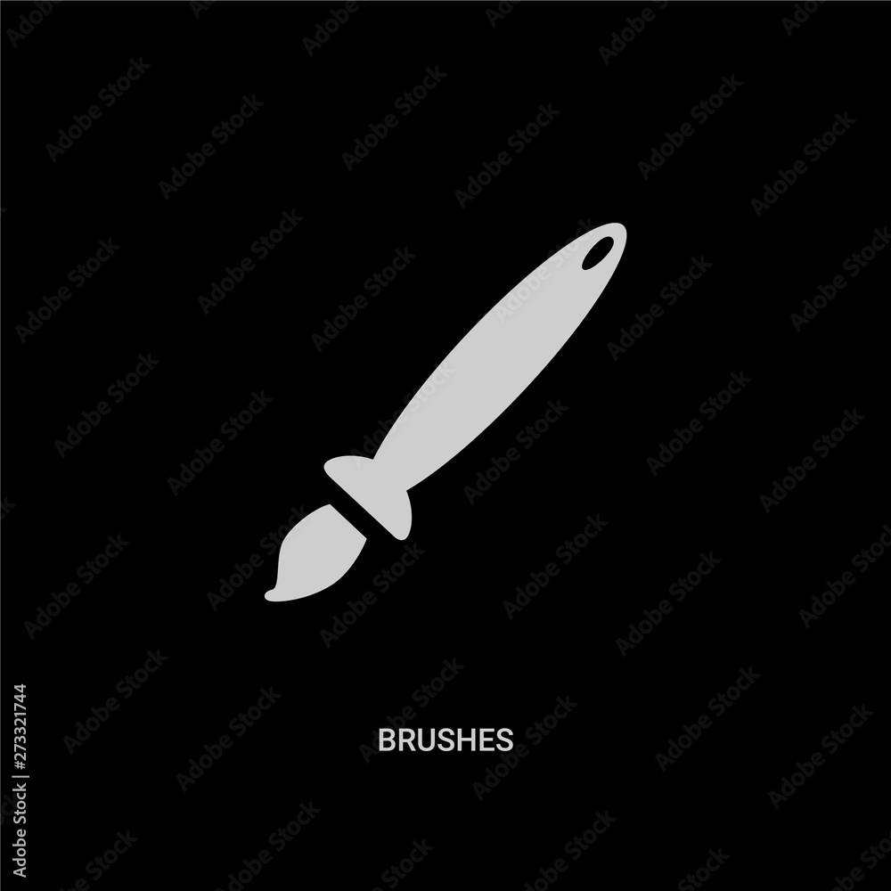 white brushes vector icon on black background. modern flat brushes from history concept vector sign symbol can be use for web, mobile and logo. white brushes vector icon on black background. modern flat brushes from history concept vector sign symbol can be use for web, mobile and logo.