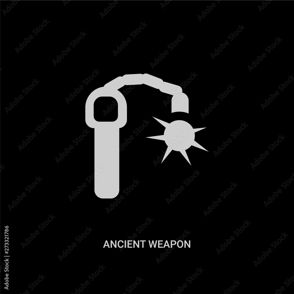 white ancient weapon vector icon on black background. modern flat ancient weapon from history concept vector sign symbol can be use for web, mobile and logo. white ancient weapon vector icon on black background. modern flat ancient weapon from history concept vector sign symbol can be use for web, mobile and logo.