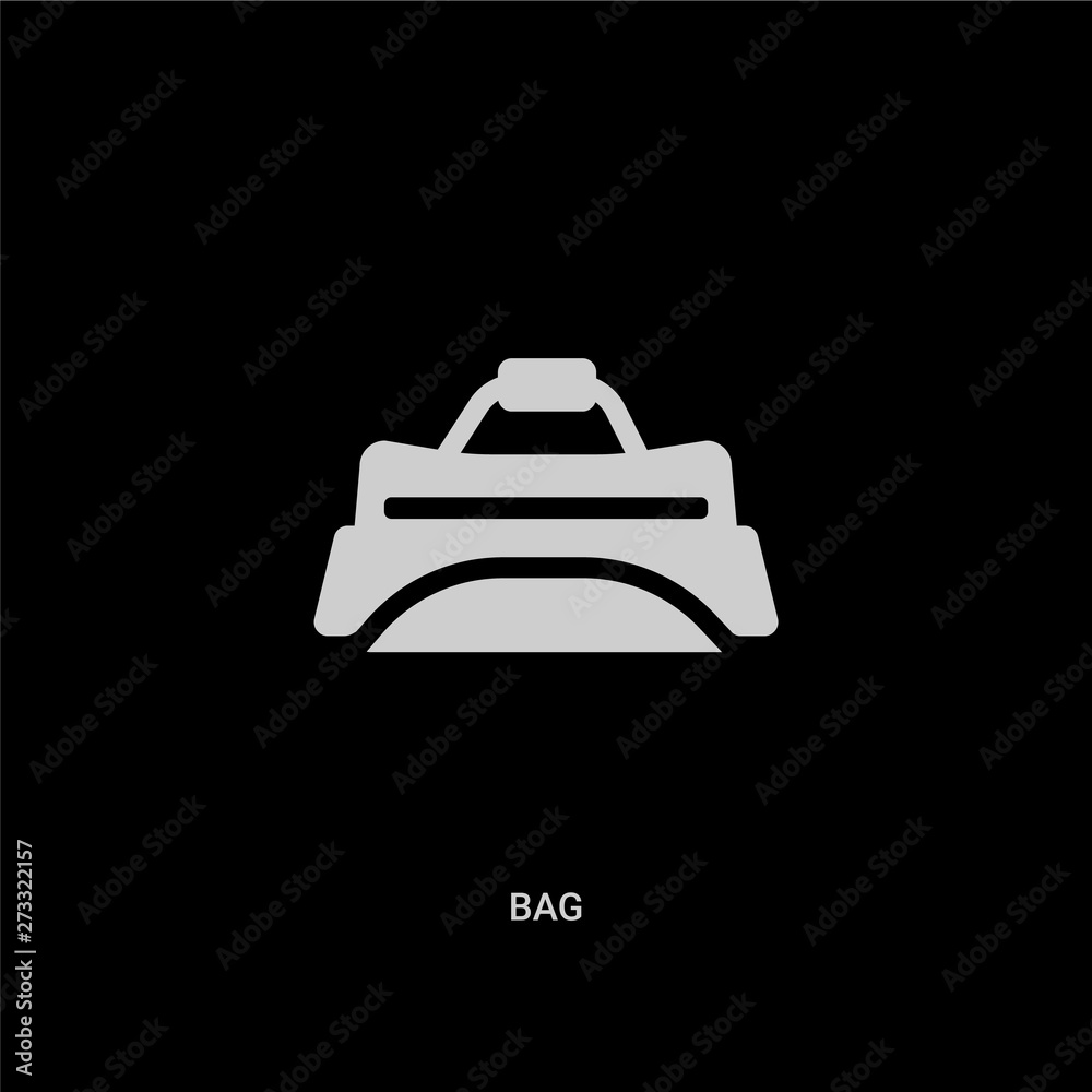 white bag vector icon on black background. modern flat bag from hockey concept vector sign symbol can be use for web, mobile and logo.