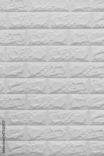 Texture of white block brick wall for background
