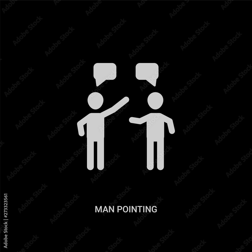 white man pointing vector icon on black background. modern flat man pointing from humans concept vector sign symbol can be use for web, mobile and logo. white man pointing vector icon on black background. modern flat man pointing from humans concept vector sign symbol can be use for web, mobile and logo.
