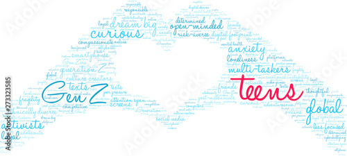Teens Word Cloud on a white background.  © arloo