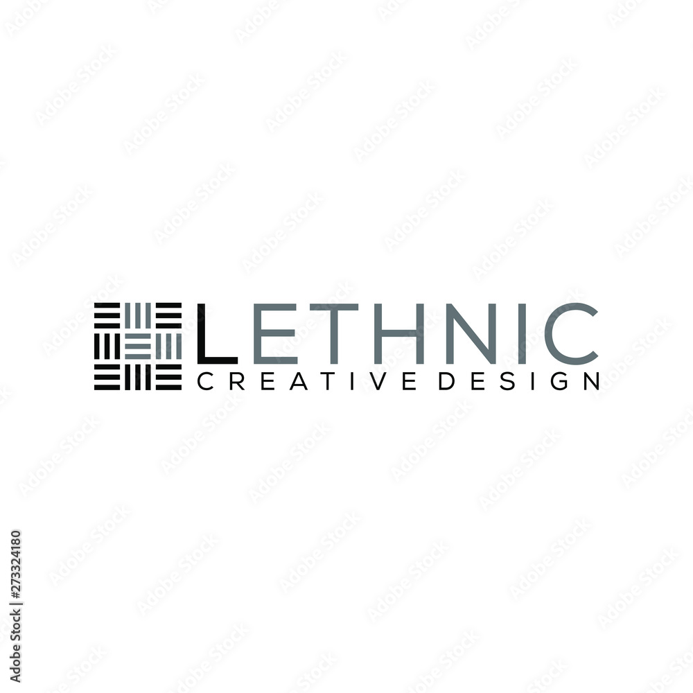 L Ethnic Logo Design on White Background