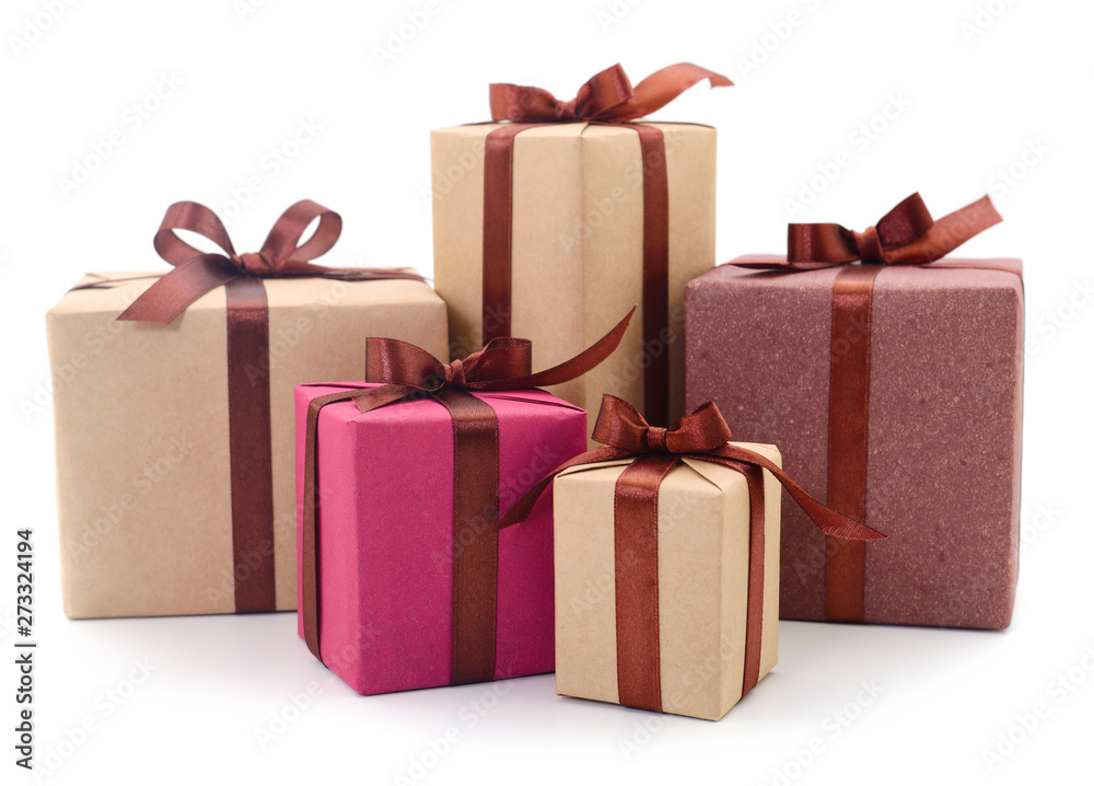 Fototapeta premium Gift boxes, gifts on a white background isolated.