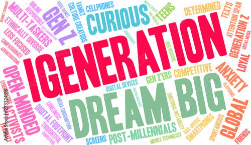 iGeneration Word Cloud on a white background. 