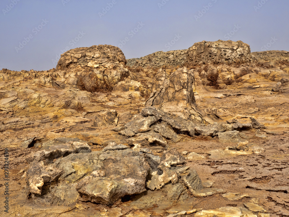 Fototapeta premium The Danakil depression looks like a landscape on another planet. Ethiopia