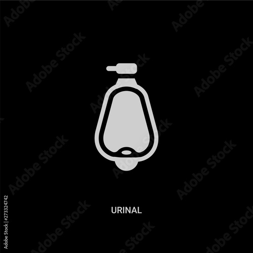 white urinal vector icon on black background. modern flat urinal from hygiene concept vector sign symbol can be use for web, mobile and logo.