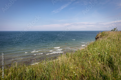 the steep coast of Boltenhagen in fine weatherv