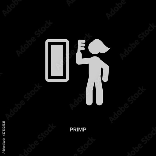 white primp vector icon on black background. modern flat primp from hygiene concept vector sign symbol can be use for web, mobile and logo.