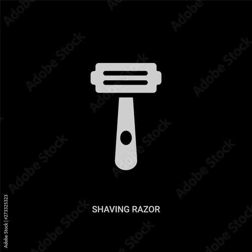 white shaving razor vector icon on black background. modern flat shaving razor from hygiene concept vector sign symbol can be use for web, mobile and logo.