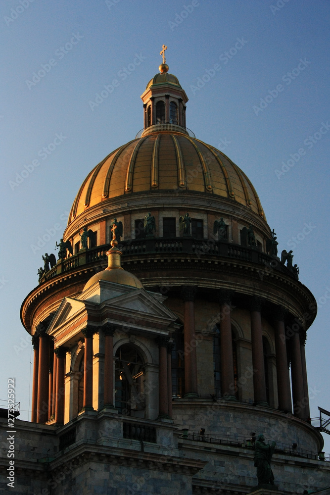 The dome of St. Isaac's Cathedral in St. Petersburg