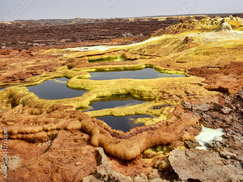 Salt crystals in the Danakil depression create an incredible variety of colors. Ethiopia
