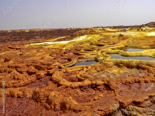 Salt crystals in the Danakil depression create an incredible variety of colors. Ethiopia