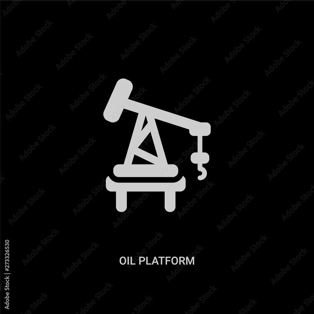 white oil platform vector icon on black background. modern flat oil platform from industry concept vector sign symbol can be use for web, mobile and logo. white oil platform vector icon on black background. modern flat oil platform from industry concept vector sign symbol can be use for web, mobile and logo.