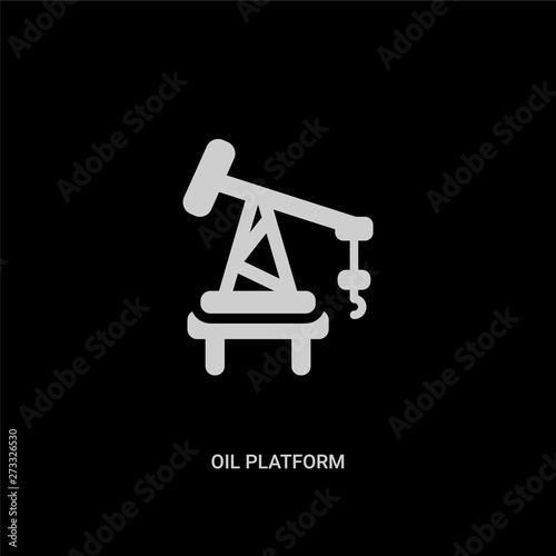 white oil platform vector icon on black background. modern flat oil platform from industry concept vector sign symbol can be use for web, mobile and logo.