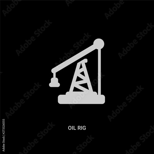white oil rig vector icon on black background. modern flat oil rig from industry concept vector sign symbol can be use for web, mobile and logo.