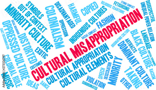 Cultural Misappropriation Word Cloud on a white background. 