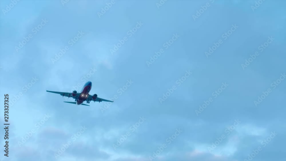 Plane Flying Overhead Clouds Sky Plane Flying Overhead Clouds Sky
