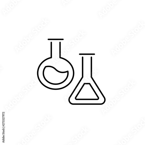 Set of vector school theme icon. Experiment education concept black tube pictogram for test, chemistry, medicine experimentation isolated on white background. Modern design element for natural science