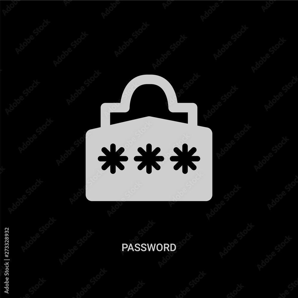 white password vector icon on black background. modern flat password from internet security and concept vector sign symbol can be use for web, mobile and logo. white password vector icon on black background. modern flat password from internet security and concept vector sign symbol can be use for web, mobile and logo.