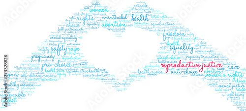 Reproductive Justice Word Cloud on a white background.  © arloo