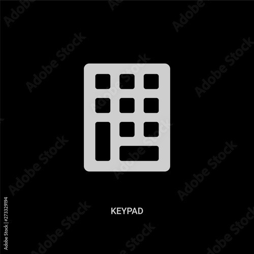 white keypad vector icon on black background. modern flat keypad from internet security and concept vector sign symbol can be use for web, mobile and logo.
