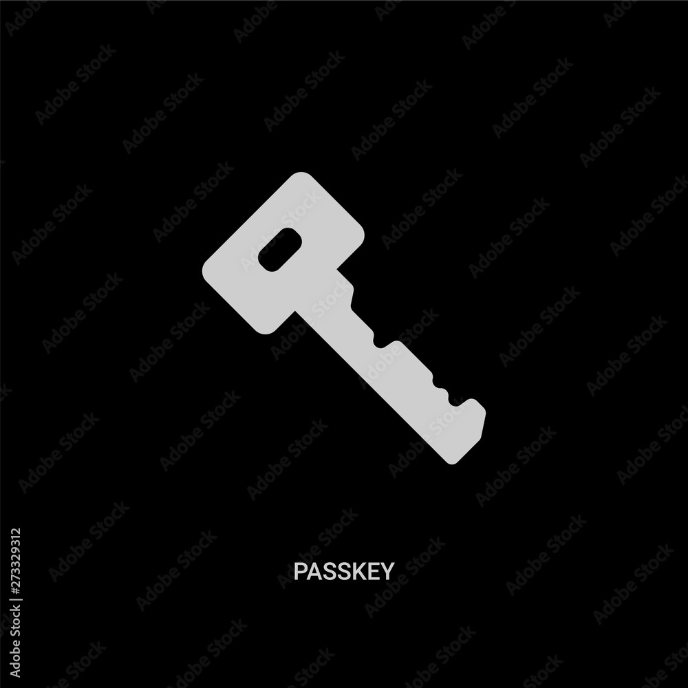 white passkey vector icon on black background. modern flat passkey from internet security and concept vector sign symbol can be use for web, mobile and logo. white passkey vector icon on black background. modern flat passkey from internet security and concept vector sign symbol can be use for web, mobile and logo.