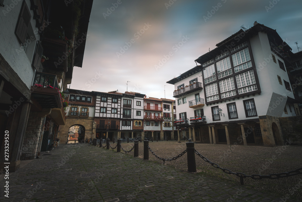 Fototapeta premium Look from Hondarribia, little town next to Donostia-San Sebastian and one of the nicest town of all Basque Country.