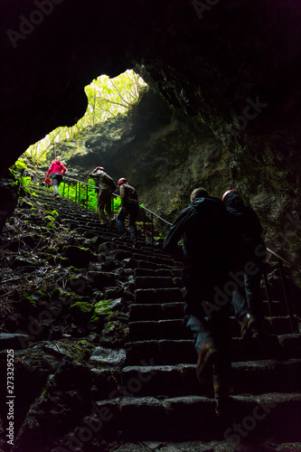 Lava cave Gruta das Torres, Municipality of Madalena, Pico Island, Azores Archipelago, Portugal, Europe