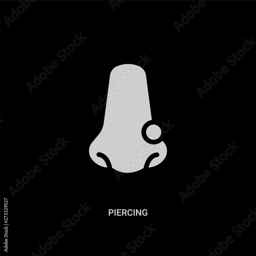 white piercing vector icon on black background. modern flat piercing from jewelry concept vector sign symbol can be use for web, mobile and logo.