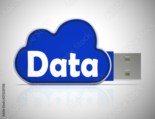 Big data concept icon shows information held in a data centre - 3d illustration