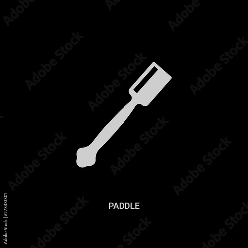white paddle vector icon on black background. modern flat paddle from kitchen concept vector sign symbol can be use for web, mobile and logo.