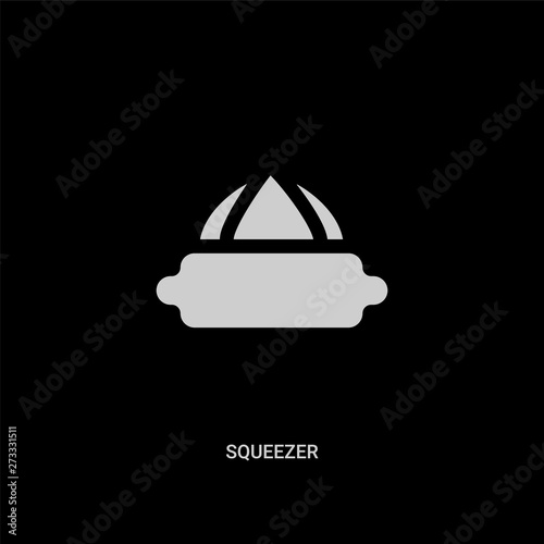 white squeezer vector icon on black background. modern flat squeezer from kitchen concept vector sign symbol can be use for web, mobile and logo.