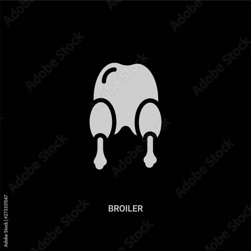 white broiler vector icon on black background. modern flat broiler from kitchen concept vector sign symbol can be use for web, mobile and logo.