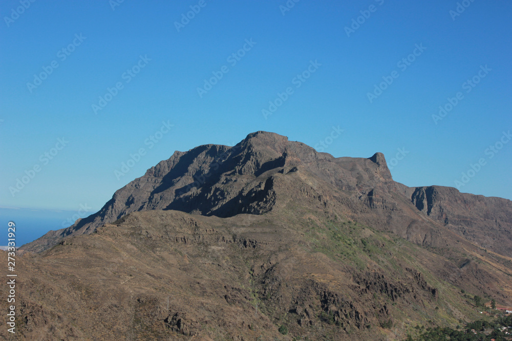 Mountain in spain on a hot summer day with blue sky
