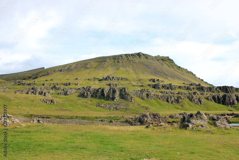 Green hill on the countryside in Iceland