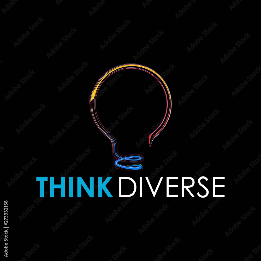 bulb think diverse vector logo bulb think diverse vector logo