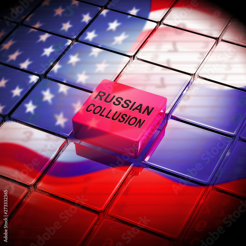 Foto Russian Collusion During Election Campaign Button Means Corrupt Politics In Amer