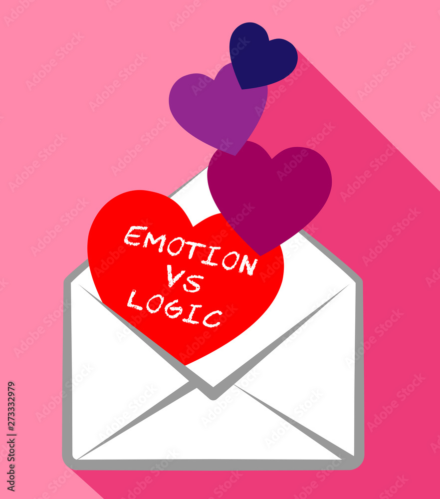 Emotion Versus Logic Hearts Illustrates The Difference Between Head And Heart - 3d Illustration