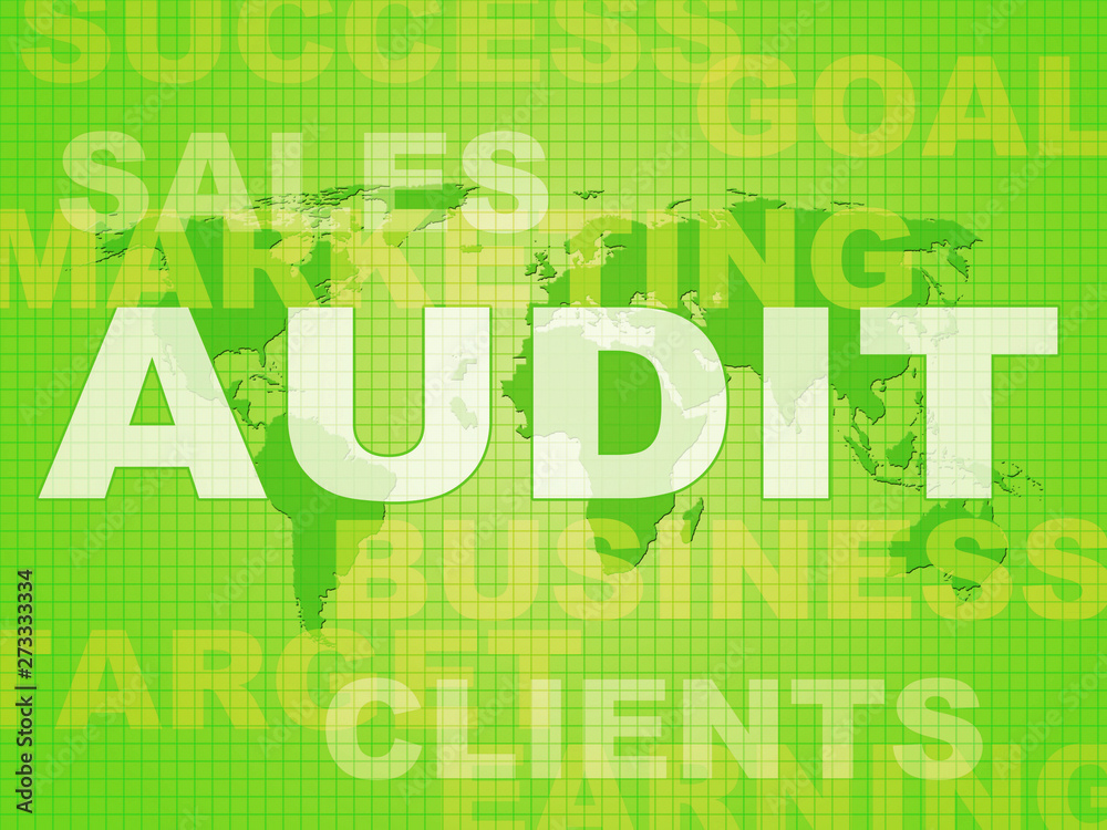 Φωτογραφία Financial audit concept icon shows taking stock of finances for tax or managemen