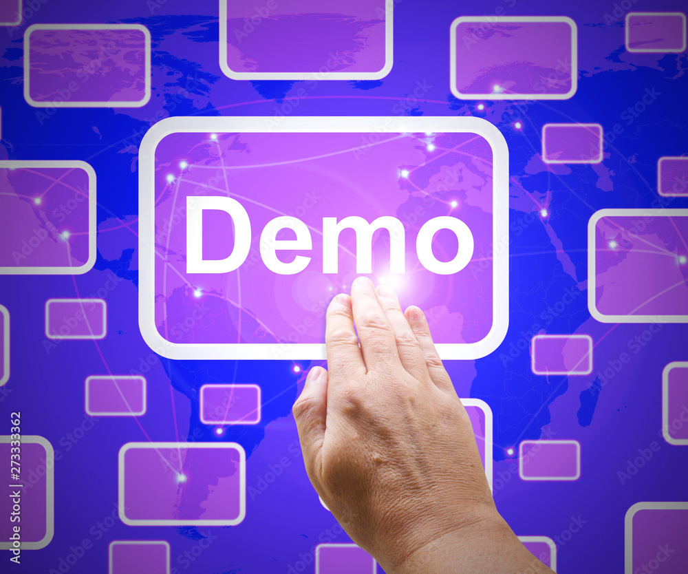 Demo icon demonstrating a product beta software - 3d illustration Demo icon demonstrating a product beta software - 3d illustration