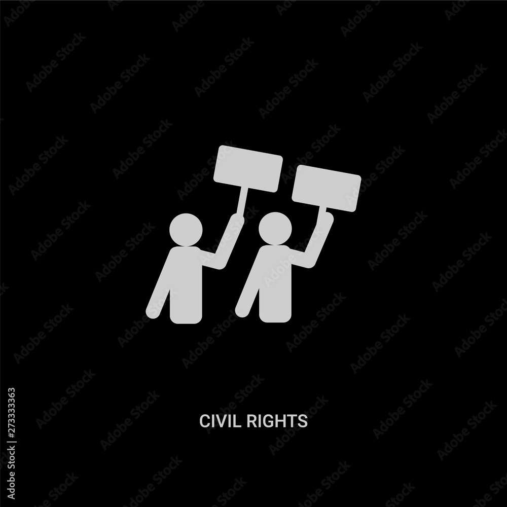 white civil rights vector icon on black background. modern flat civil  rights from law and justice concept vector sign symbol can be use for web,  mobile and logo. Stock Vector | Adobe