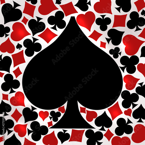 Poker spade card, vector illustration