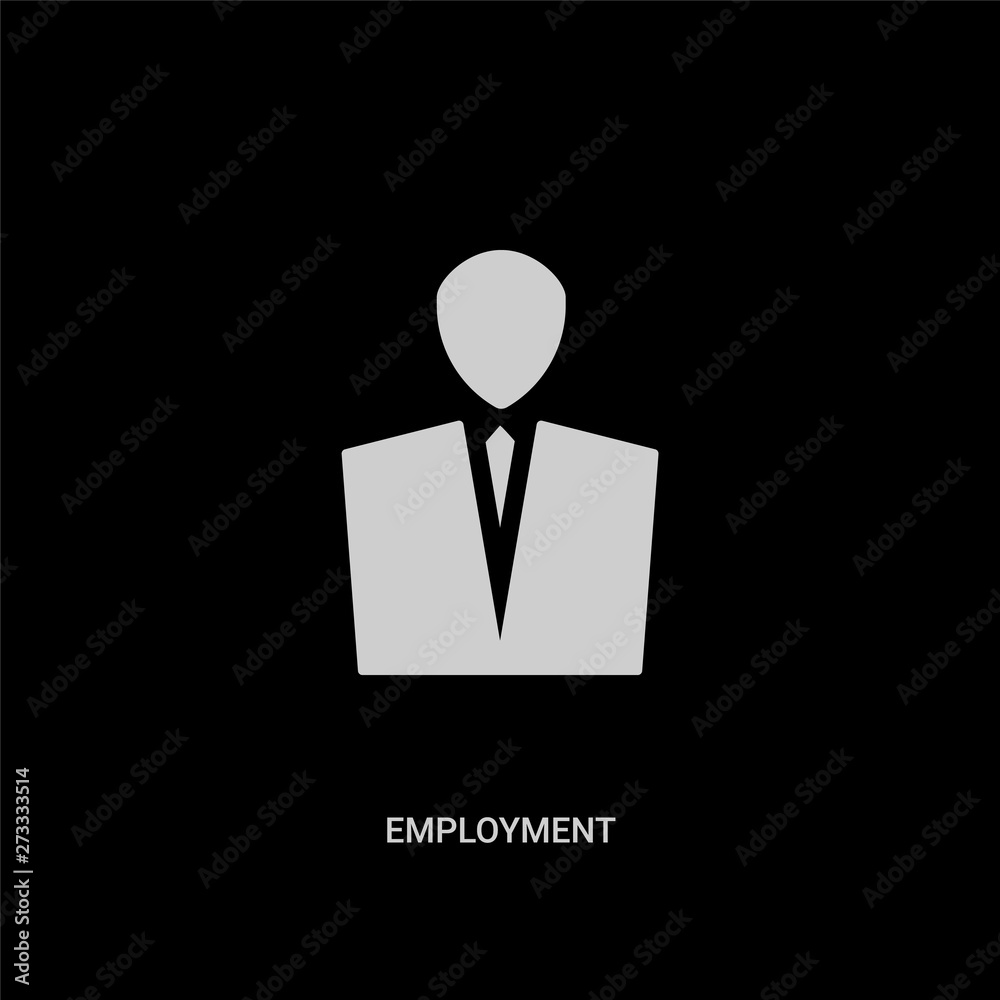 white employment vector icon on black background. modern flat employment from law and justice concept vector sign symbol can be use for web, mobile and logo. white employment vector icon on black background. modern flat employment from law and justice concept vector sign symbol can be use for web, mobile and logo.