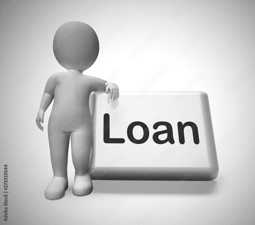 Loan or credit concept icon means borrowing money to be in debt - 3d illustration Loan or credit concept icon means borrowing money to be in debt - 3d illustration